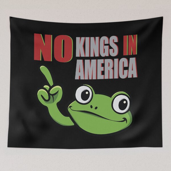 Item preview,   NO KINGS IN  AMERICA - FROG - RESIST - TEXT - NOPE designed and sold by Gihan-Design.
