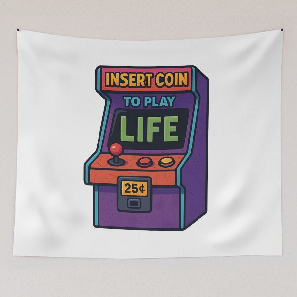 Item preview, Insert Coin to Play Life Retro Arcade Machine Design. designed and sold by The-T-In-Retro.