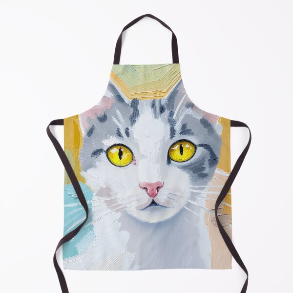 Item preview, Vibrant Painted Cat Portrait With Bright Yellow Eyes and Bold Colorful Background designed and sold by LinaDesign Store.