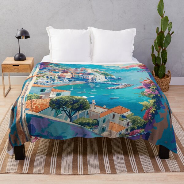 Item preview, Amalfi Coast Italy Colorful Terraced Town Poster designed and sold by LaFabricaArt.