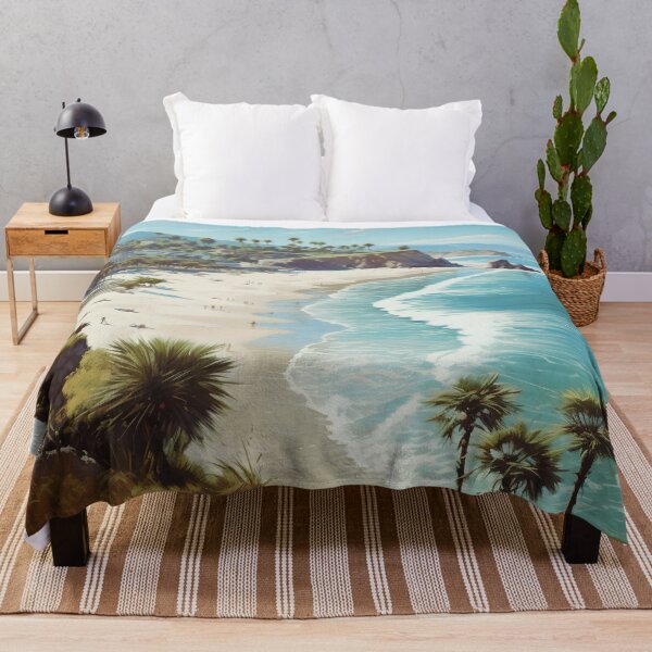 Item preview, Malibu California Beach Coastal Vintage Travel Poster designed and sold by LaFabricaArt.