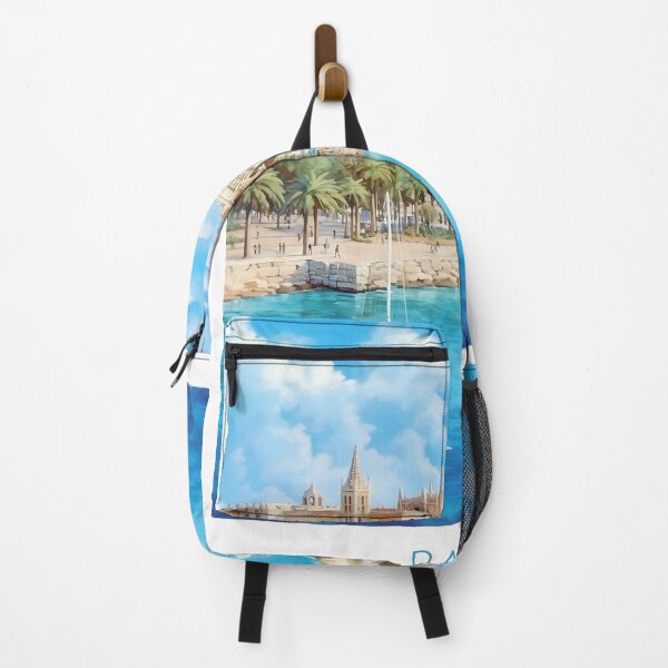 Item preview, Palma Spain Cathedral Harbor Vintage Travel Poster designed and sold by LaFabricaArt.