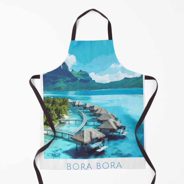 Item preview, Bora Bora French Polynesia Overwater Bungalows Poster designed and sold by LaFabricaArt.