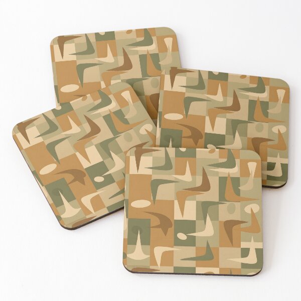 Item preview, Dynamic Mid-Century Geometric Abstract Pattern in Warm Earth Tones designed and sold by RBCTk.