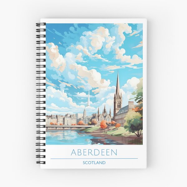 Item preview, Aberdeen Scotland City Spire Vintage Travel Poster designed and sold by LaFabricaArt.