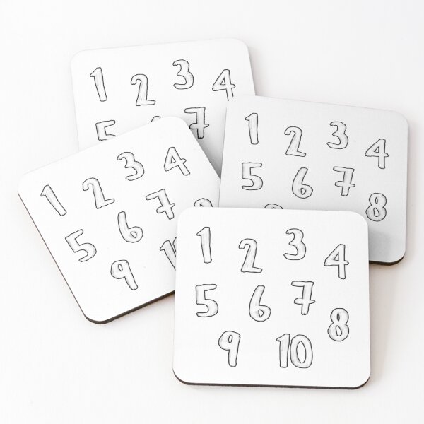 Item preview, Numbers 1 to 10, white with black outline designed and sold by badlydrawnbabe.