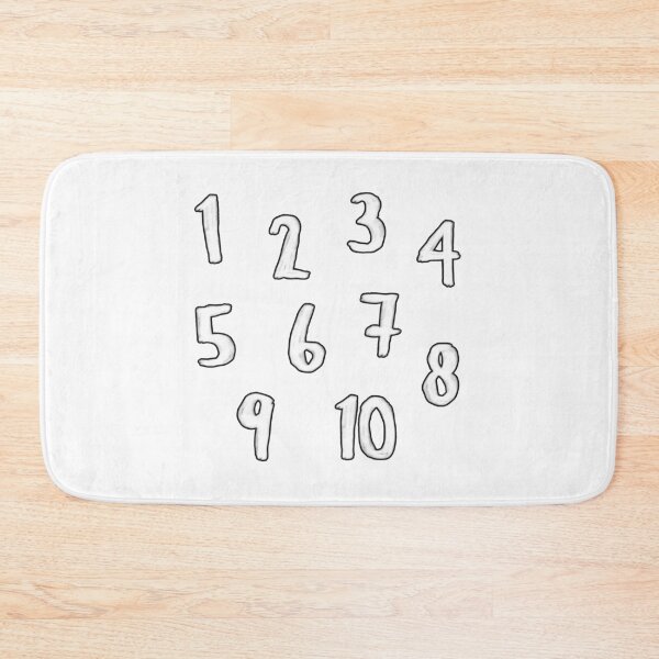 Item preview, Numbers 1 to 10, white with black outline designed and sold by badlydrawnbabe.