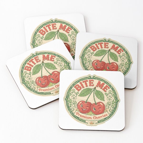 Item preview, Premium Cherries Vintage fruit label  designed and sold by VIVID COLORS CLUB.