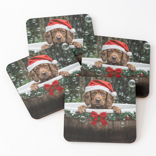 Item preview, Festive Irish Setter Dog in Santa Hat designed and sold by Stephanie Laird.