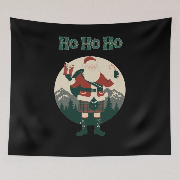 Item preview, Ho Ho Ho Santa in Kilt Scottish Christmas Tartan Highland Santa Claus Gift designed and sold by Loom on the Loch.