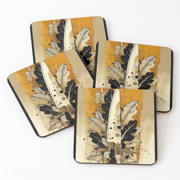 Item preview, Chef's Knife Watercolour Pattern - Vintage Gold designed and sold by ChefsSpicyFits.