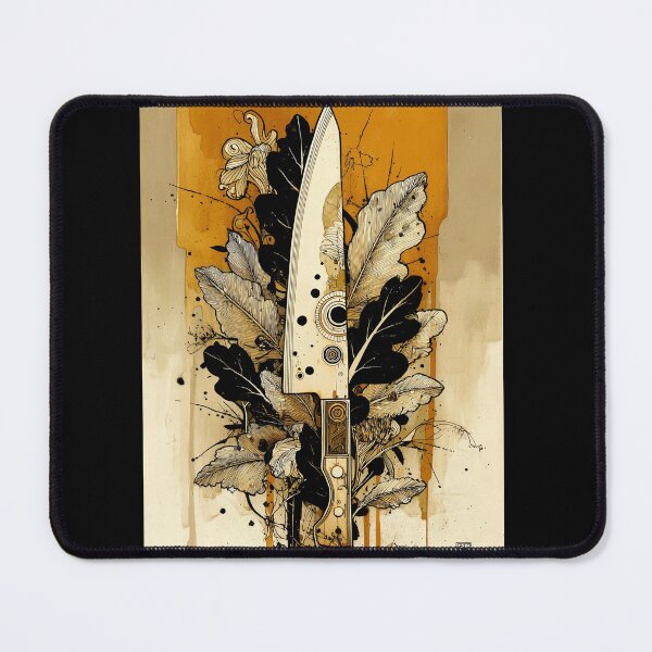 Item preview, Chef's Knife Watercolour Pattern - Vintage Gold designed and sold by ChefsSpicyFits.