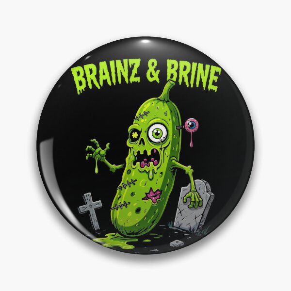 Item preview, Brainz & Brine Zombie Pickle Illustration designed and sold by moonmymuse7.