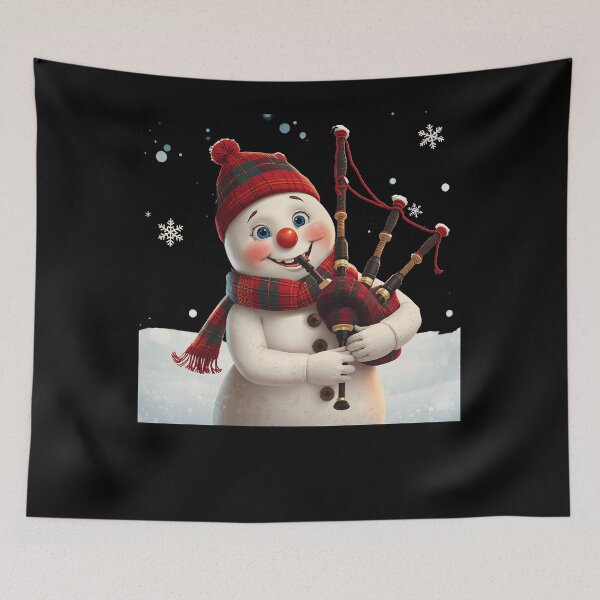 Item preview, Scottish Snowman Playing Bagpipes Christmas Tartan Winter Holiday Music Gift designed and sold by Loom on the Loch.
