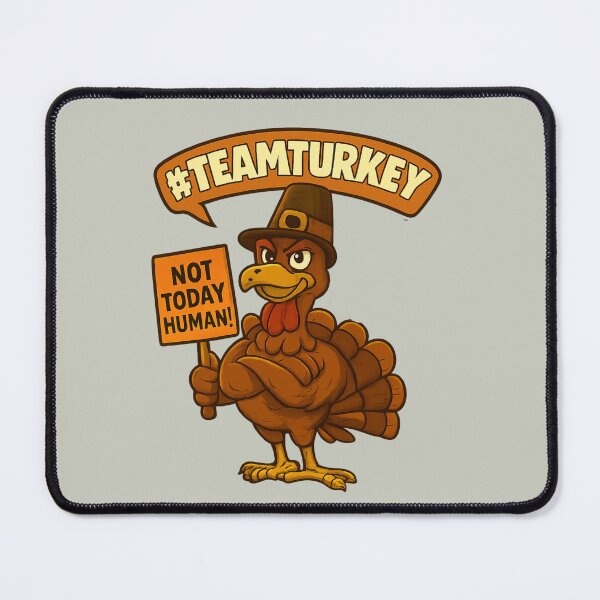 Item preview, #TEAMTURKEY Protest Design – Funny Thanksgiving Cartoon with Bold Quote designed and sold by PunchDrop.