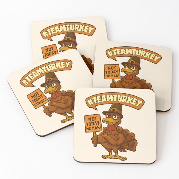 Item preview, #TEAMTURKEY Protest Design – Funny Thanksgiving Cartoon with Bold Quote designed and sold by PunchDrop.