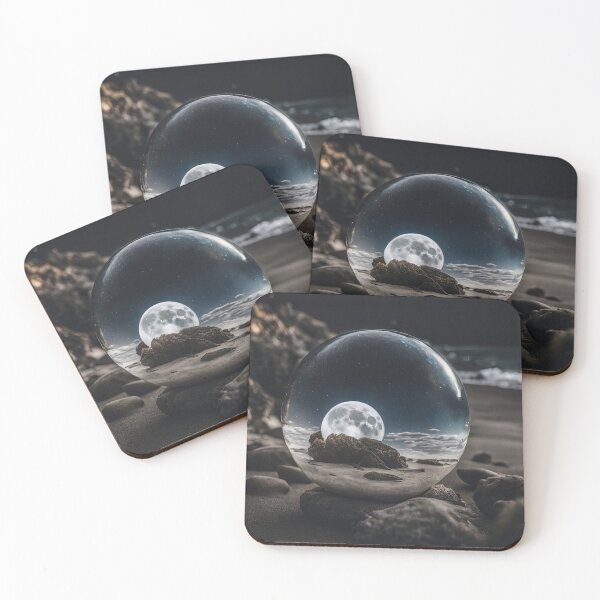 Item preview, Moon in a Crystal Sphere Beach Ocean Mystical designed and sold by Stephanie Laird.