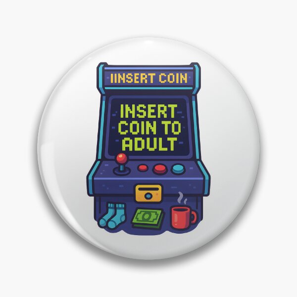 Item preview, Insert Coin to Adult Funny Arcade Gamer Design. designed and sold by The-T-In-Retro.