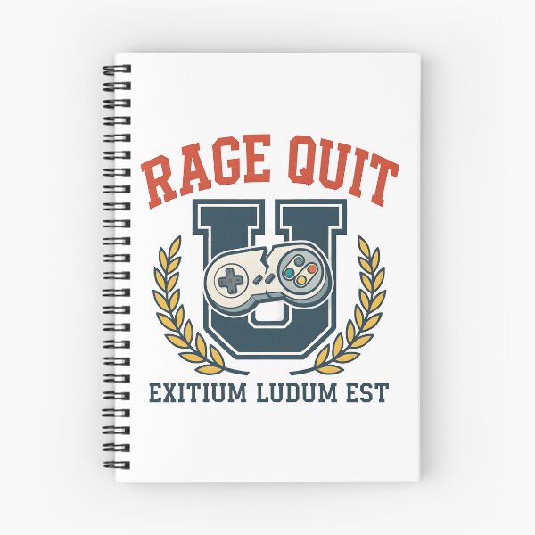 Item preview, Rage Quit University Gaming Emblem Design. designed and sold by The-T-In-Retro.
