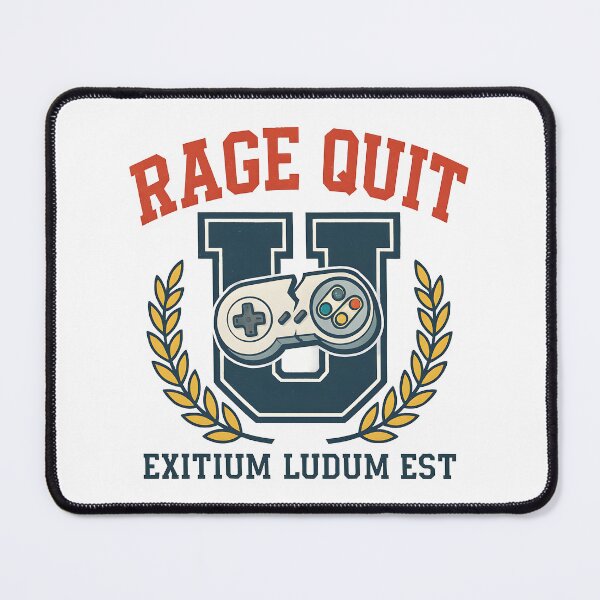 Item preview, Rage Quit University Gaming Emblem Design. designed and sold by The-T-In-Retro.
