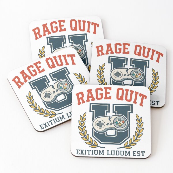 Item preview, Rage Quit University Gaming Emblem Design. designed and sold by The-T-In-Retro.