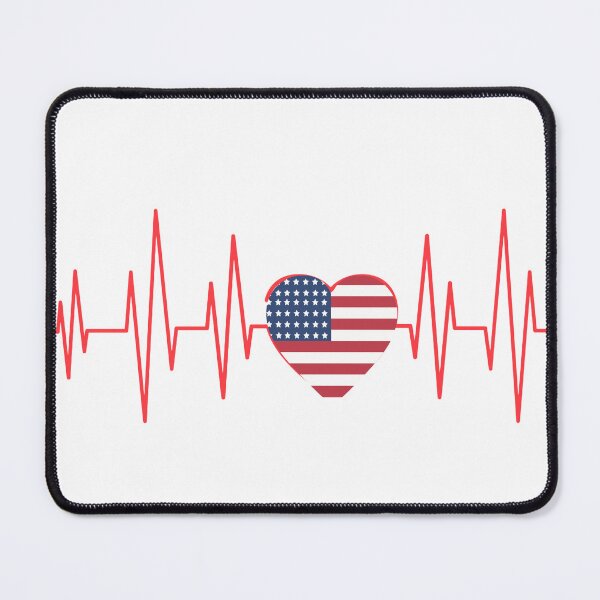 Item preview, American Flag Heartbeat – Patriotic ECG Line Design for Healthcare Heroes designed and sold by CuteOasis.