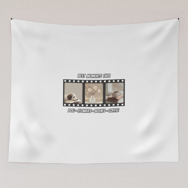 Item preview, Best Moments Ever – Cozy Filmstrip Dog Flowers Books Coffee designed and sold by FMproject.