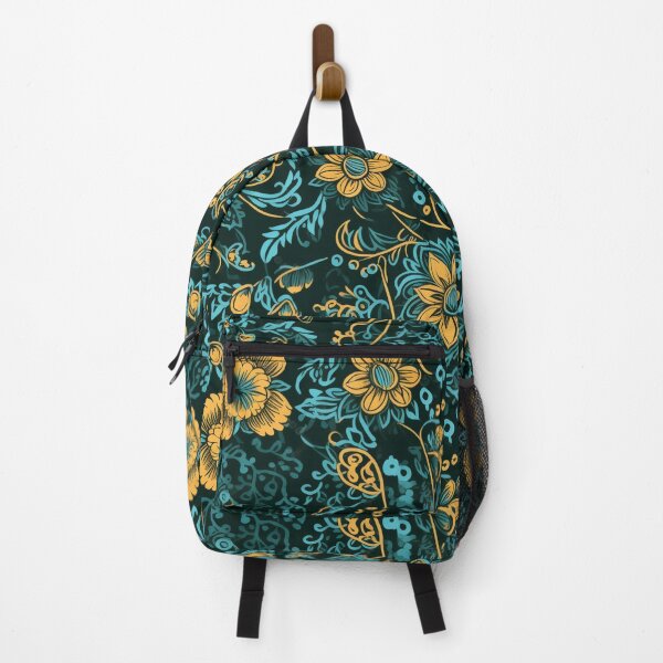 Item preview, Teal and Gold Botanical Pattern – Elegant Floral Art designed and sold by CraftedHome.