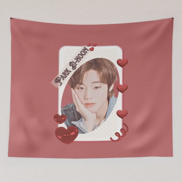 Item preview, Park Ji-hoon (박지훈) Korean Actor Kdrama Group Card Red Aesthetic Collage Design designed and sold by AJUNICE STUDIO.