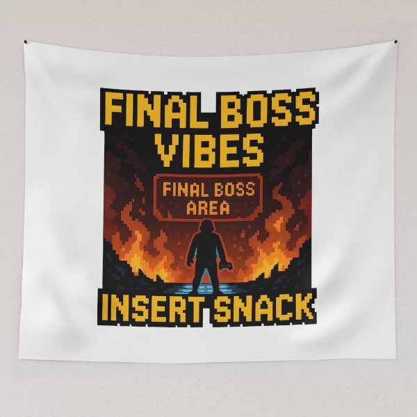 Item preview, Pixel Art Final Boss Vibes Insert Snack Gamer Design. designed and sold by The-T-In-Retro.