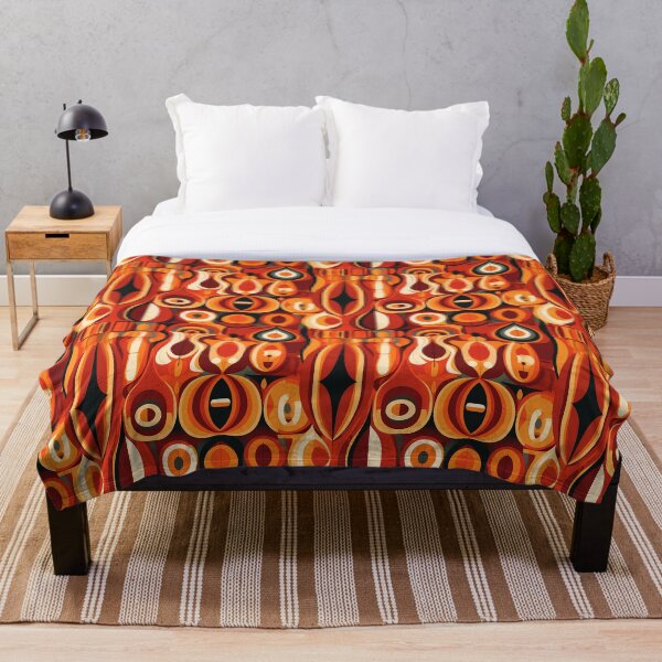 Item preview, Retro Abstract Geometric Pattern – Bold Orange & Red Design designed and sold by CraftedHome.