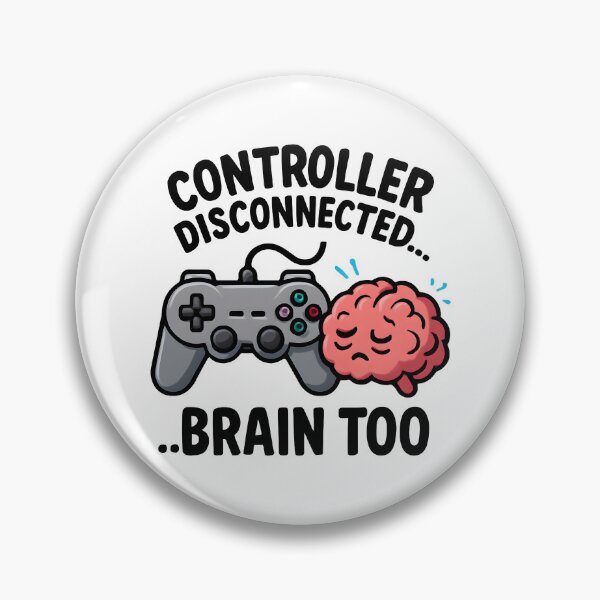 Item preview, Funny Gamer Controller Disconnected Brain Too Cartoon Design. designed and sold by The-T-In-Retro.