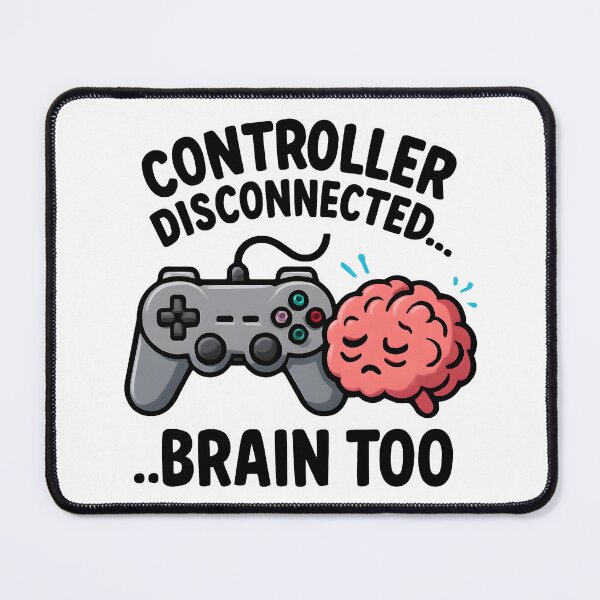 Item preview, Funny Gamer Controller Disconnected Brain Too Cartoon Design. designed and sold by The-T-In-Retro.