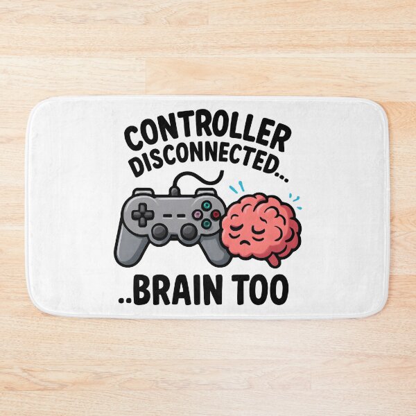 Item preview, Funny Gamer Controller Disconnected Brain Too Cartoon Design. designed and sold by The-T-In-Retro.