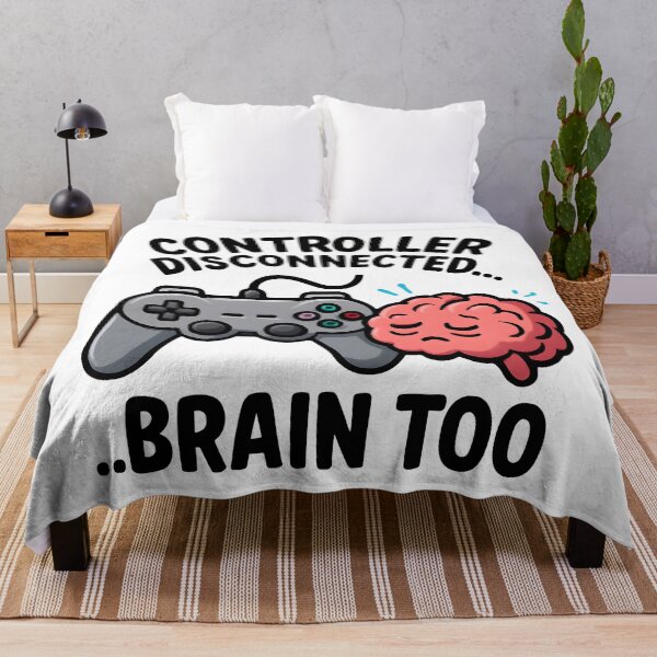 Item preview, Funny Gamer Controller Disconnected Brain Too Cartoon Design. designed and sold by The-T-In-Retro.