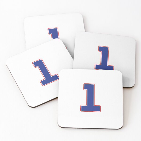 Item preview, Jersey Number 1 / Player Shirt Number One (Blue with Red Outline) designed and sold by STUDIO-72.