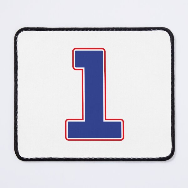 Item preview, Jersey Number 1 / Player Shirt Number One (Blue with Red Outline) designed and sold by STUDIO-72.
