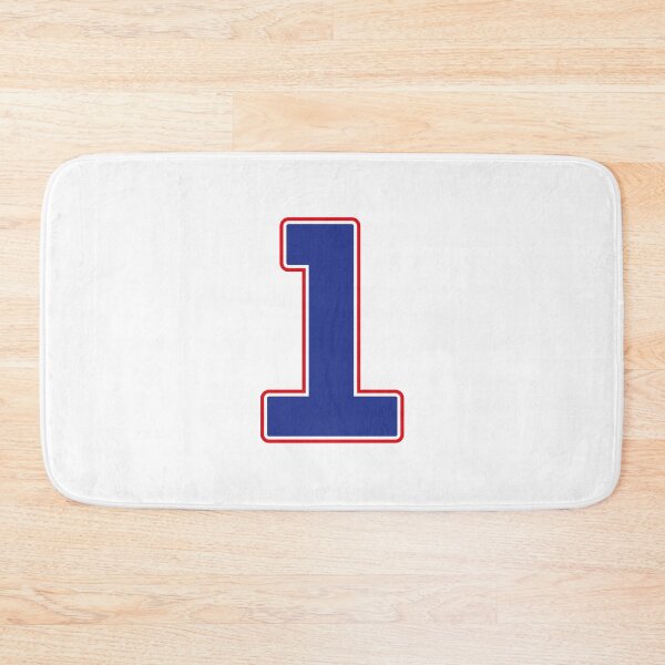 Item preview, Jersey Number 1 / Player Shirt Number One (Blue with Red Outline) designed and sold by STUDIO-72.