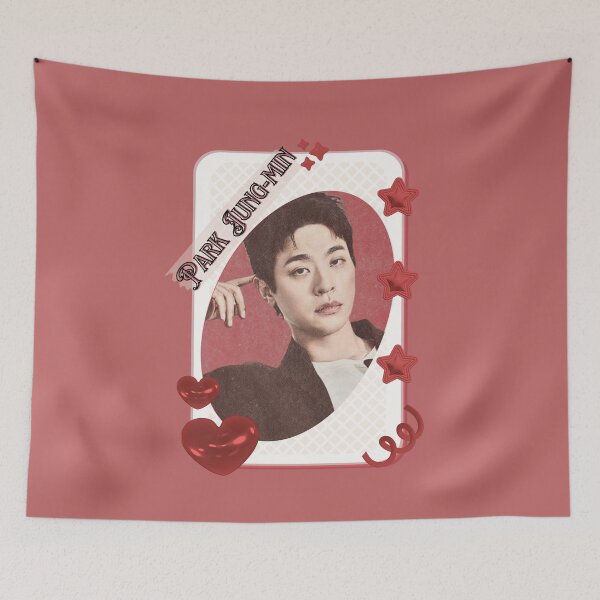 Item preview, Park Jung-min (박정민) Korean Actor Kdrama Group Card Red Aesthetic Collage Design designed and sold by AJUNICE STUDIO.