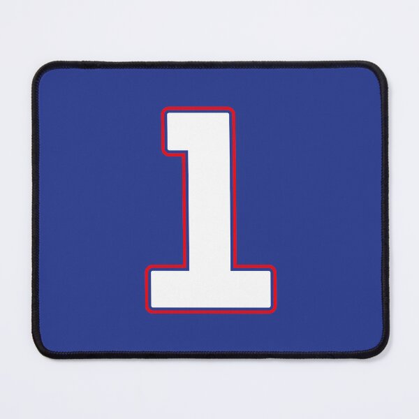 Item preview, Jersey Number 1 / Player Shirt Number One (White with Red Outline) designed and sold by STUDIO-72.