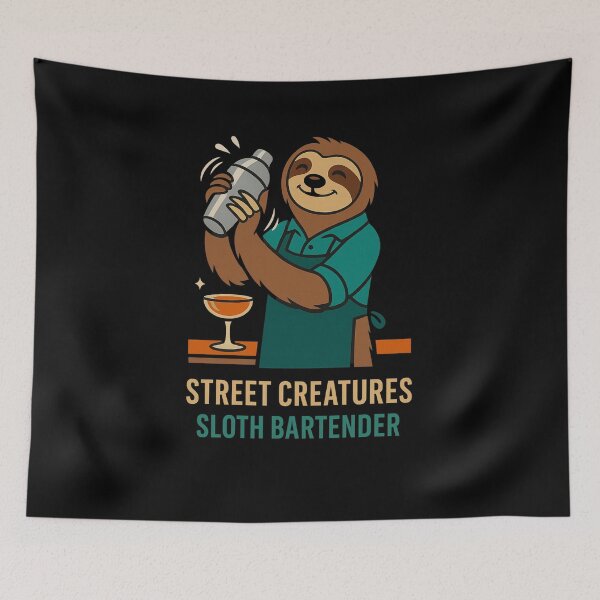 Item preview,  STREET CREATURES – Sloth Bartender T-Shirt designed and sold by NAJURE.