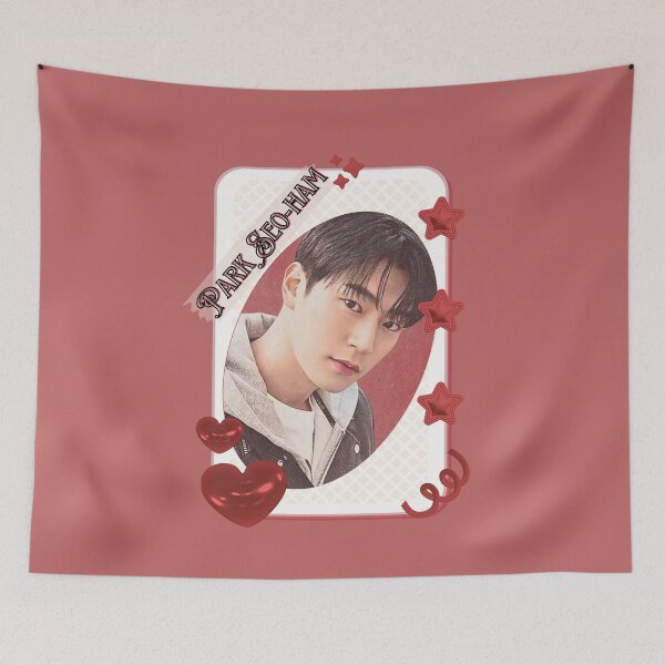 Item preview, Park Seo-ham (박서함) Korean Actor Kdrama Group Card Red Aesthetic Collage Design designed and sold by AJUNICE STUDIO.