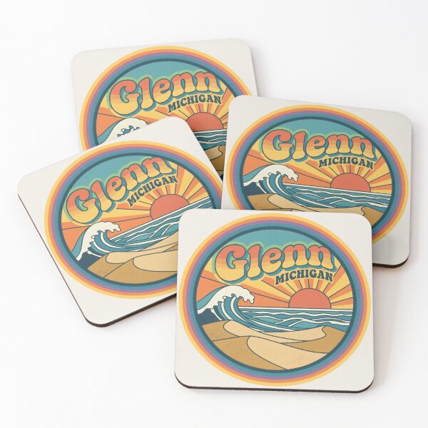 Item preview, Glenn, Michigan Retro Wave designed and sold by TheOldMittenIllustrated.