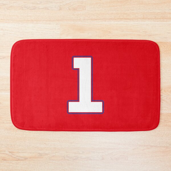 Item preview, Jersey Number 1 / Player Shirt Number One (White with Blue Outline) designed and sold by STUDIO-72.