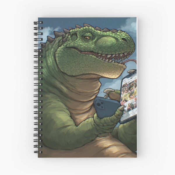 Item preview, Dinosaur Scrolling on Smartphone Under Sunny Skies designed and sold by YAM716.