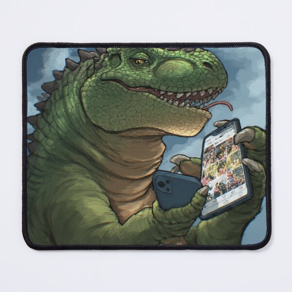 Item preview, Dinosaur Scrolling on Smartphone Under Sunny Skies designed and sold by YAM716.