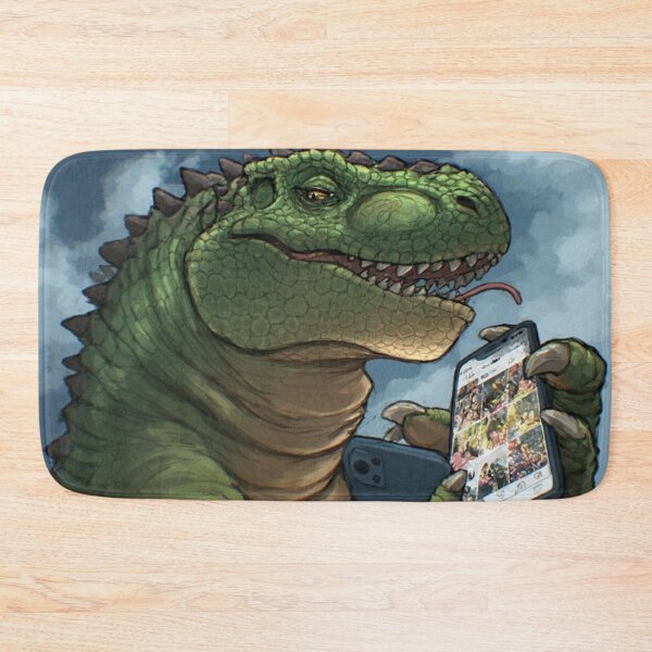 Item preview, Dinosaur Scrolling on Smartphone Under Sunny Skies designed and sold by YAM716.