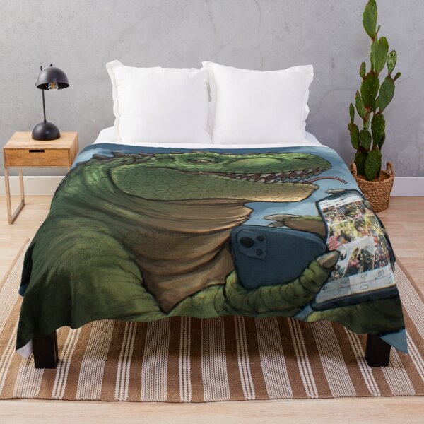 Item preview, Dinosaur Scrolling on Smartphone Under Sunny Skies designed and sold by YAM716.