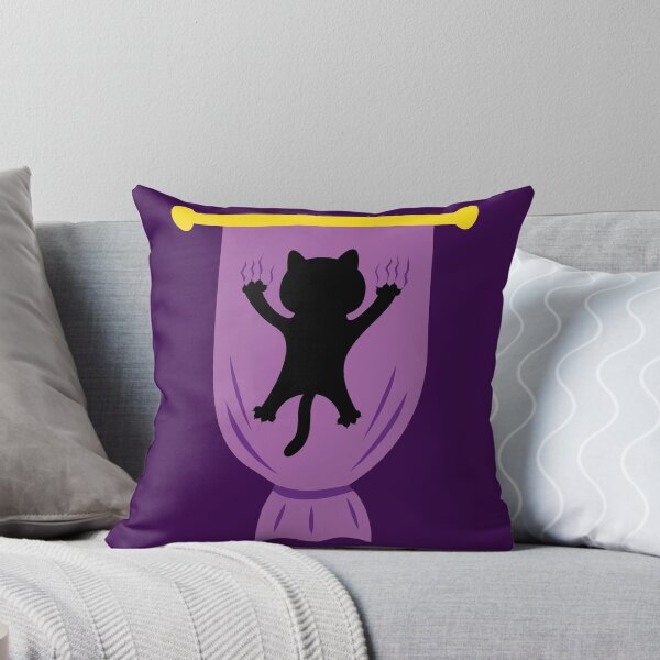 Item preview, Curtain Climber - Funny Black Cat Caught in Trouble designed and sold by fishdesigns.
