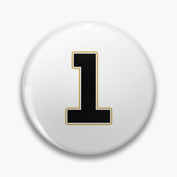 Item preview, Jersey Number 1 / Player Shirt Number One (Black with Gold Outline) designed and sold by STUDIO-72.